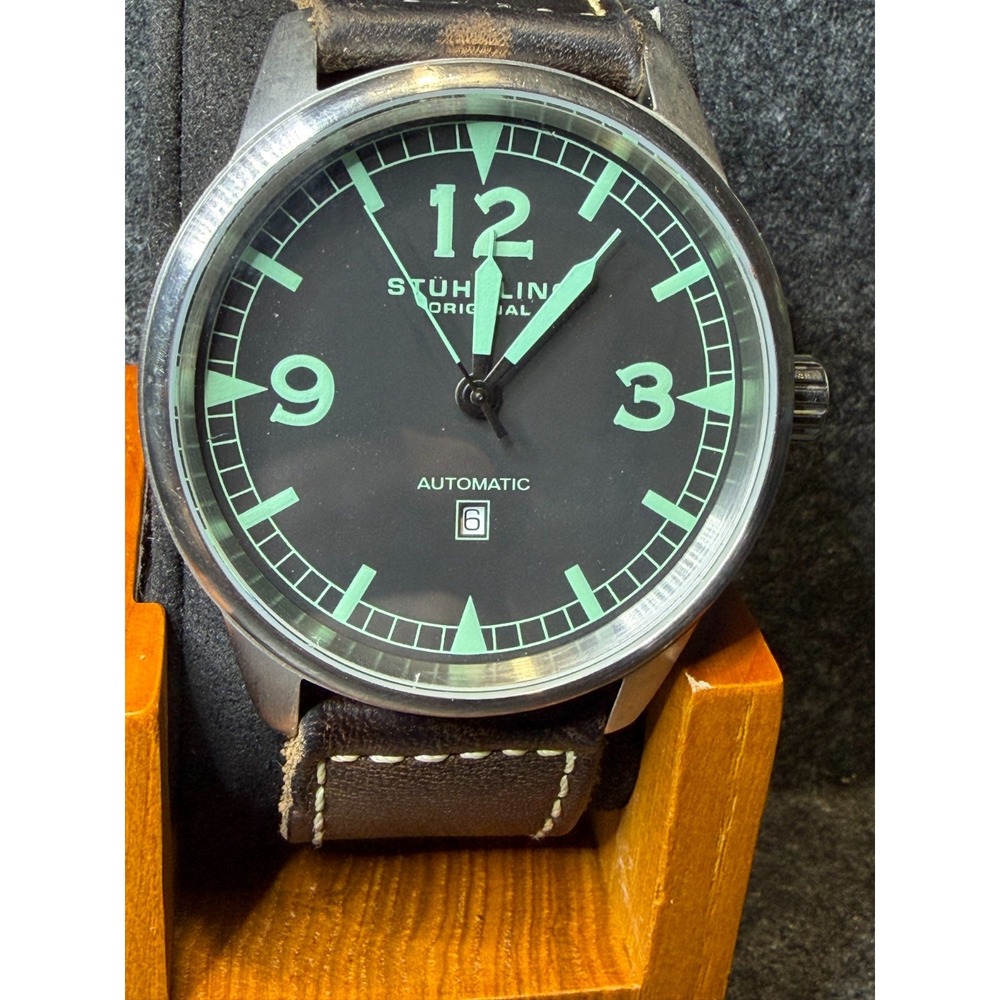 Stuhrling Tuskegee Flier 129A Automatic ST-90016 Mens 44mm Aviator Watch